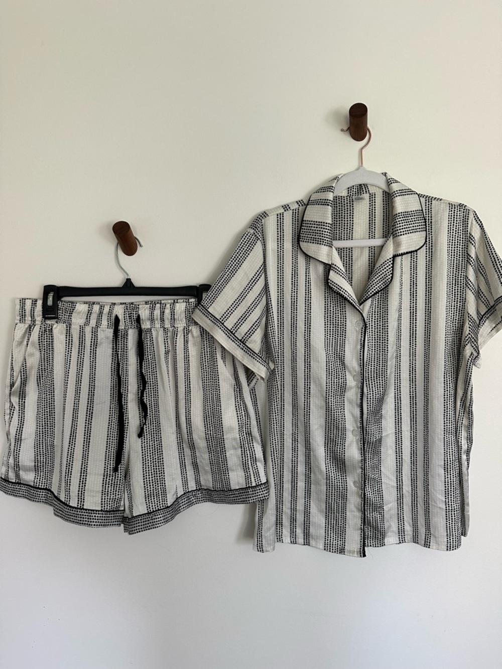 Striped Black & White Short PJ Set - Women’s Relaxed Pajama Set